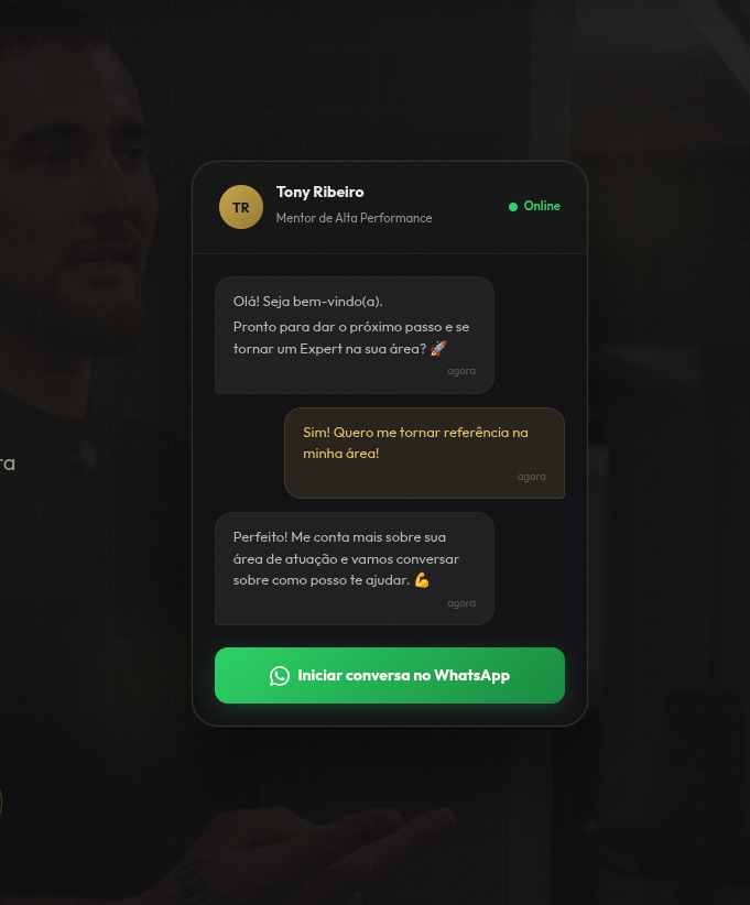 Preview do projeto Tony Ribeiro desenvolvido pela ZyoryAI — Mentoria Executiva